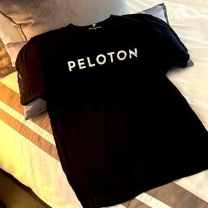 Black Peloton T-Shirt with signature logo in white